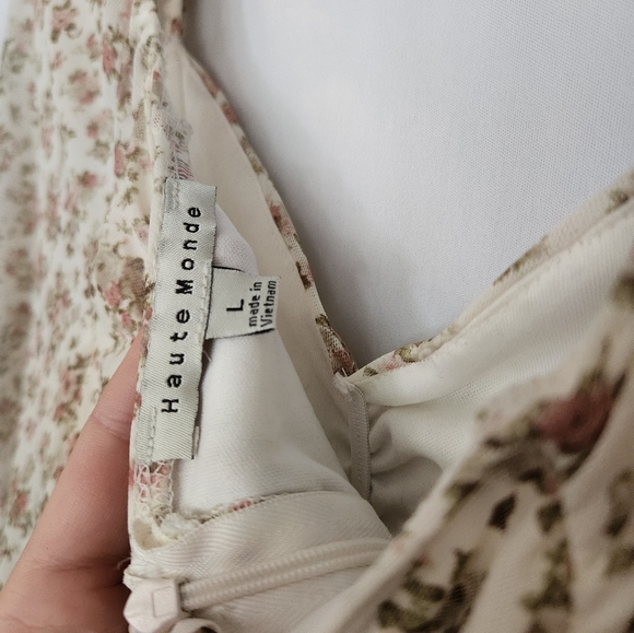 Haute Monde Floral Ruched Body Mini Dress size L - Picture 3 of 8